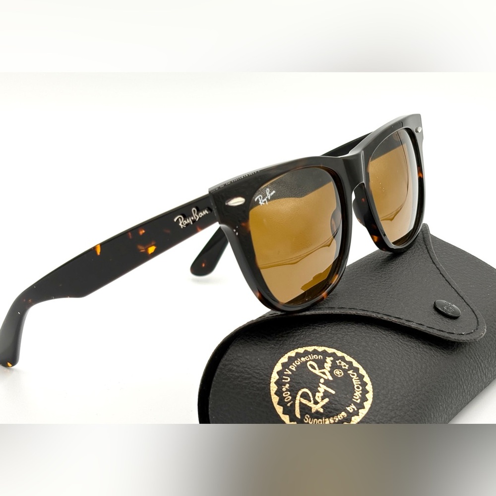Ray-Ban Classic Sunglasses Tortoise Green G-15 50mm 902 RB2140 - Picture 5 of 13